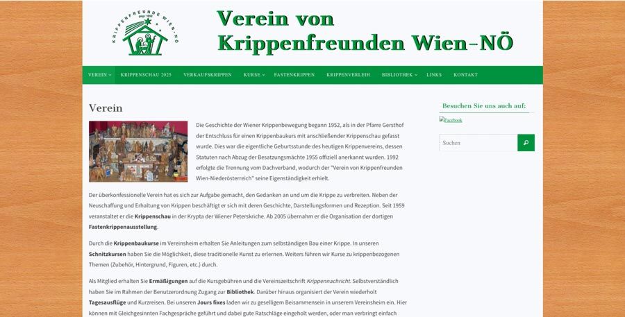 Website Krippenfreunde Wien