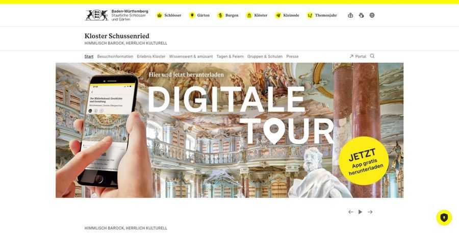 Website Kloster Schussenried